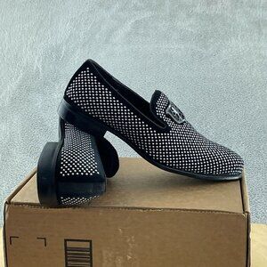 STACY ADAMS Men's, Swagger Loafer Black Silver 9 M NOWB S053
